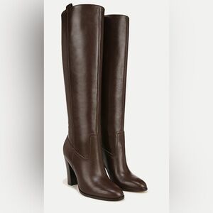 New Veronica Beard Vesper Leather Knee-High Boot in Espresso Size 10